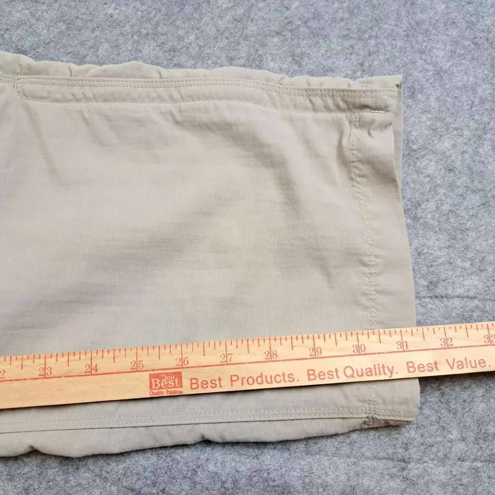 The North Face Pants Mens XL Tan Nylon Hiking Cargo Integrated Belt Outdoor